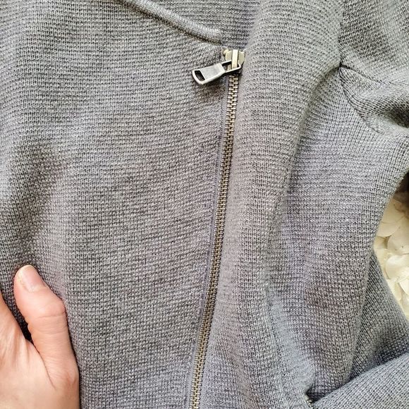 LOFT gray wool side zip sweater - Picture 3 of 8